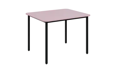 JSBR 90N Jídelní stůl 900 x 900 mm, deska pastelově růžová / podnož černá